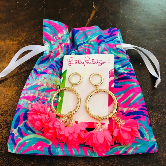 Lilly Pulitzer Jewelry - Lilly Pulitzer Cascading Petal Hoop Earrings NWT